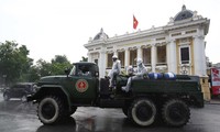Armed forces disinfect Hanoi amid ongoing COVID-19 fight