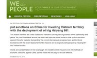 Hơn 130.000 người ký thư đề nghị Mỹ trừng phạt Trung Quốc 