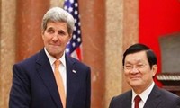 Chủ tịch nước Trương Tấn Sang tiếp Ngoại trưởng Mỹ John Kerry