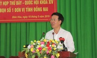 Trưởng ban Tuyên giáo Trung ương Võ Văn Thưởng tiếp xúc cử tri thành phố Biên Hòa, tỉnh Đồng Nai 