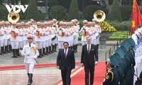 Thủ tướng Chính phủ Phạm Minh Chính chủ trì Lễ đón Thủ tướng Cộng hòa Séc Petr Fiala