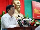 Presidente vietnamita con electores del distrito 1 de Ciudad Ho Chi Minh