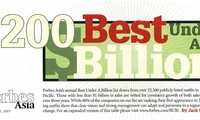 Empresas vietnamitas en la lista “Best Under a Billion” de Forbes Asia