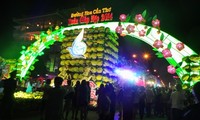 Palpan amigos internacionales ambiente festivo del Tet vietnamita