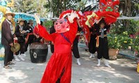 Grupo de bailarinas de unicornio en comuna Luong Hoa 