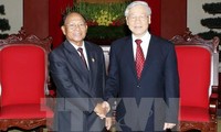 Máximo líder político de Vietnam recibe al presidente del Parlamento camboyano