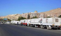 Camiones con ayuda humanitaria llegan a Siria