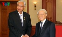 Líder partidista de Vietnam recibe al presidente de Myanmar 