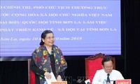Vicepresidenta parlamentaria vietnamita trabaja con dirigentes de Son La 