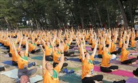 Más de 600 personas participan en la jornada masiva de Yoga en Binh Thuan
