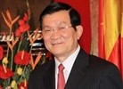 ประธานแห่งรัฐเวียดนาม Truong Tan Sang ให้การต้อนรับประธานาธิบดีพม่า