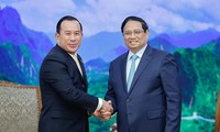 นายกรัฐมนตรี ฝ่ามมิงชิ้ง ให้การต้อนรับรัฐมนตรีว่าการกระทรวงตรวจตรากัมพูชา