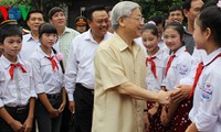 Tổng Bí thư Nguyễn Phú Trọng làm việc tại Bắc Giang