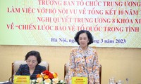 Thường trực Ban Bí thư Trương Thị Mai làm việc với Bộ Nội vụ về tổng kết “Chiến lược bảo vệ Tổ quốc trong tình hình mới