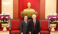 Tổng Bí thư Nguyễn Phú Trọng tiếp Đại sứ Lào tại Việt Nam