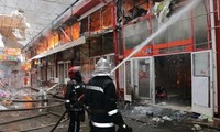 Cháy chợ Barabashovo có đông người Việt kinh doanh ở Kharkov, Ukraine 