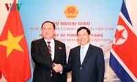 Phó Thủ tướng, Bộ trưởng Ngoại giao Phạm Bình Minh hội đàm với Bộ trưởng Ngoại giao Triều Tiên Ri Yong Ho