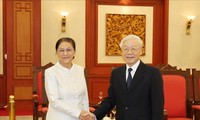Tổng Bí thư, Chủ tịch nước Nguyễn Phú Trọng tiếp Chủ tịch Quốc hội Lào Pany Yathotou