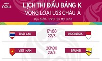 VOV, VTC độc quyền phát sóng trực tiếp bảng K vòng loại U23 châu Á 2020