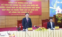 Chủ tịch Quốc hội Vương Đình Huệ thăm làm việc, chúc Tết tại tỉnh Lào Cai   
