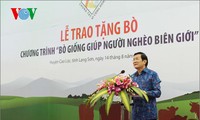 Chủ tịch nước Trương Tấn Sang dự lễ trao tặng bò giống cho người nghèo