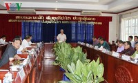 Thường trực Ban Bí thư Trần Quốc Vượng thăm tỉnh Vientiane