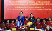 Phu nhân Thủ tướng Lào và Việt Nam thăm, tặng quà Làng trẻ em SOS Thái Bình