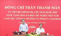 Chủ tịch Quốc hội Trần Thanh Mẫn làm việc với Ban Thường vụ Tỉnh ủy Nam Định