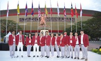 พิธีเชิญธง 11 ประเทศที่เข้าร่วมการแข่งขันกีฬาอาเซียนพาราเกมส์ครั้งที่ 11 ขึ้นสู่ยอดเสา 