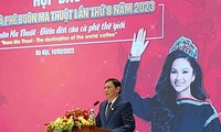 การแถลงข่าวต่อสื่อมวลชนเกี่ยวกับเทศกาลกาแฟบวนมาถวดครั้งที่ 8 ปี 2023 ณ กรุงฮานอย