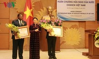 NA Chairwoman receives, presents Friendship Order to IPU leaders