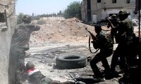 Combates encarnizados en las afueras de Damasco, Siria