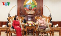ประธานรัฐสภาลาวต้อนรับคณะผู้แทนรัฐสภาเวียดนาม