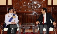  ประธานประเทศ เจืองเติ๊นซาง ให้การต้อนรับบรรดาเอกอัครราชทูตเข้ายื่นสาส์นตราตั้ง