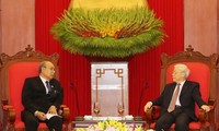 ผู้นำเวียดนามให้การต้อนรับประธานวุฒิสภาและประธานรัฐสภาเมียนมาร์