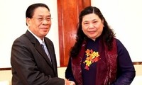 Laotian Party Chief receives senior Vietnamese delegation