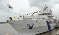 Indian coast guard ship “Samudra Paheredar” docks at Danang