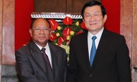 Staatspräsident Truong Tan Sang empfängt den kambodschanischen Parlamentspräsidenten 