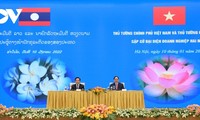 Vietnamese, Lao PMs meet business community