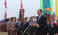 越南国家主席陈大光出席2017年堆山籍田节