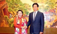 越南国会主席阮氏金银与中国全国人大常委会委员长栗战书举行会谈