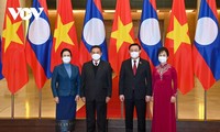 越南国会主席与老挝国会主席举行会谈