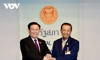 越南国会主席王庭惠与泰国下议院议长万诺举行会谈