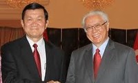 Staatspräsident Sang trifft seinen singapurischen Amtskollegen Keng Yam