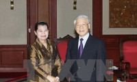 KPV-Generalsekretär Nguyen Phu Trong empgängt Delegation der Kambodschanischen Volkspartei