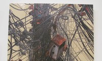 Maler Nguyen Ngoc Dan und die Stromleitungen in Hanoi