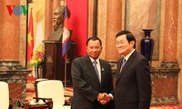 Staatspräsident Truong Tan Sang empfängt Präsidenten des kambodschanischen Senats