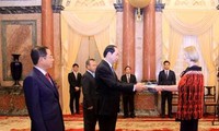 Staatspräsident Tran Dai Quang empfängt Botschafter der Länder