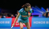 Badmintonspielerin Nguyen Thuy Linh siegt gegen die Weltranglistefünfte 