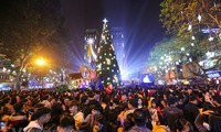 Vietnamitas en grandes ciudades disfrutan de una feliz Navidad